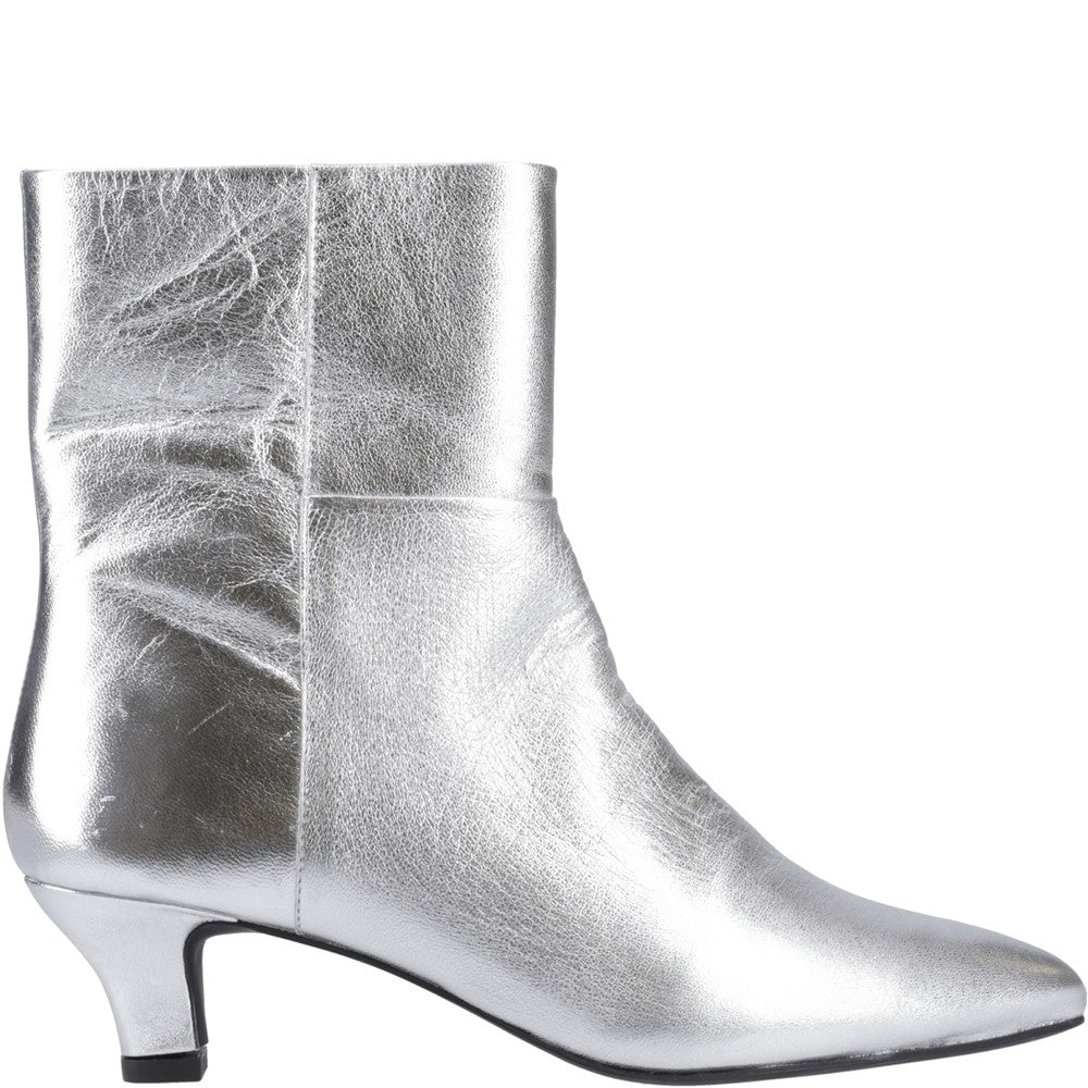 Ladies Ankle Boots Silver Hush Puppies Nahla kitten heel boot
