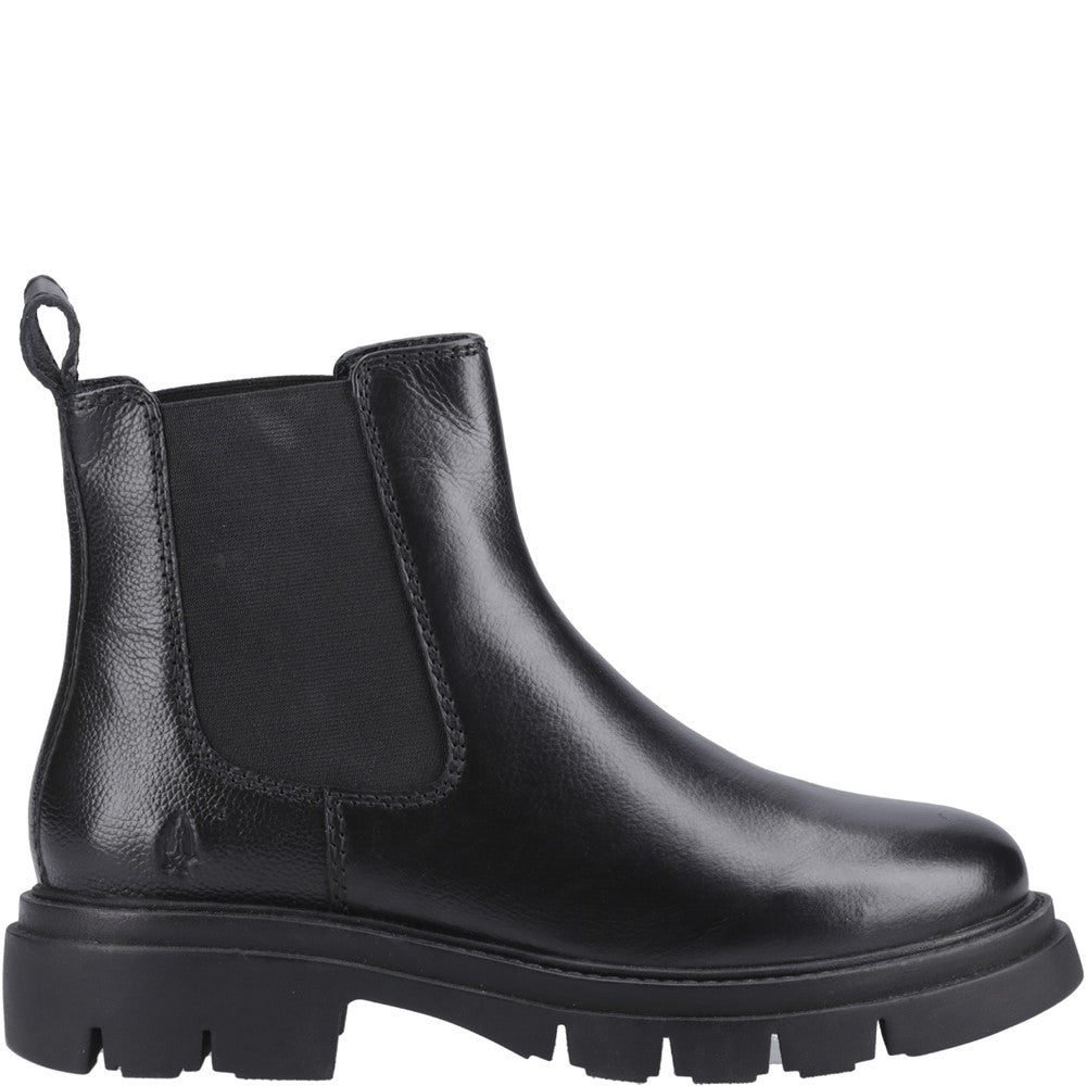 Ladies Ankle Boots Black Hush Puppies Raya 2 Leather Chelsea