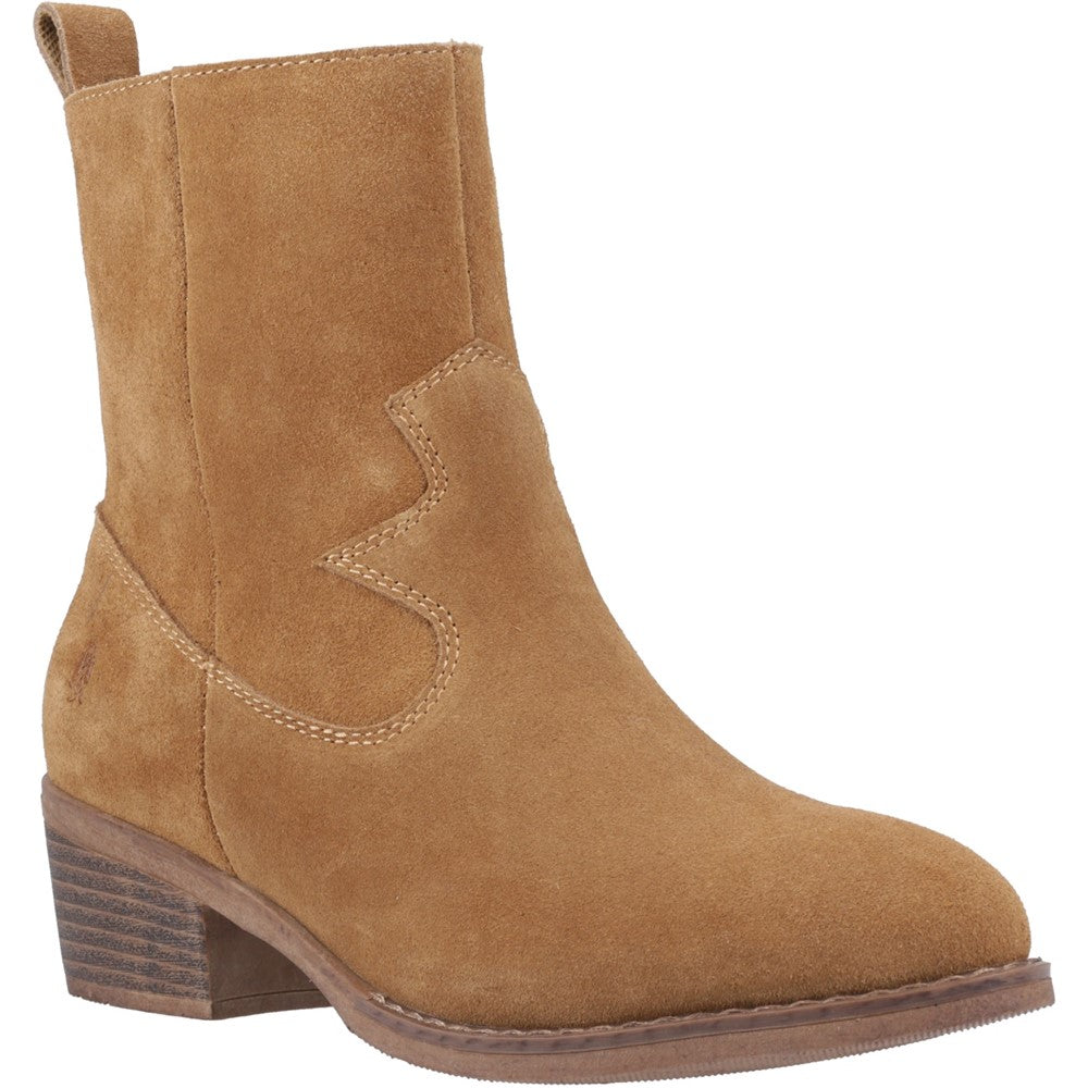 Ladies Ankle Boots Tan Hush Puppies Ida Stitch Boot