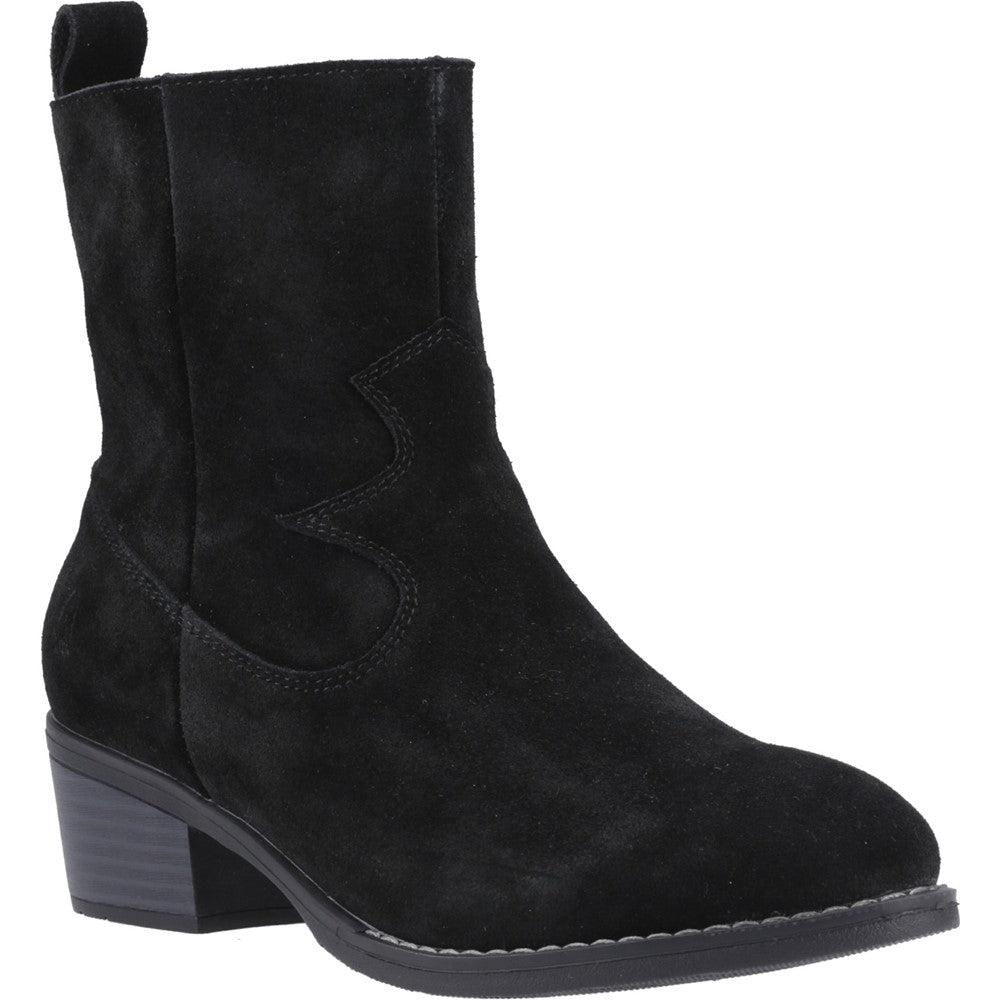 Ladies Ankle Boots Black Hush Puppies Ida Stitch Boot