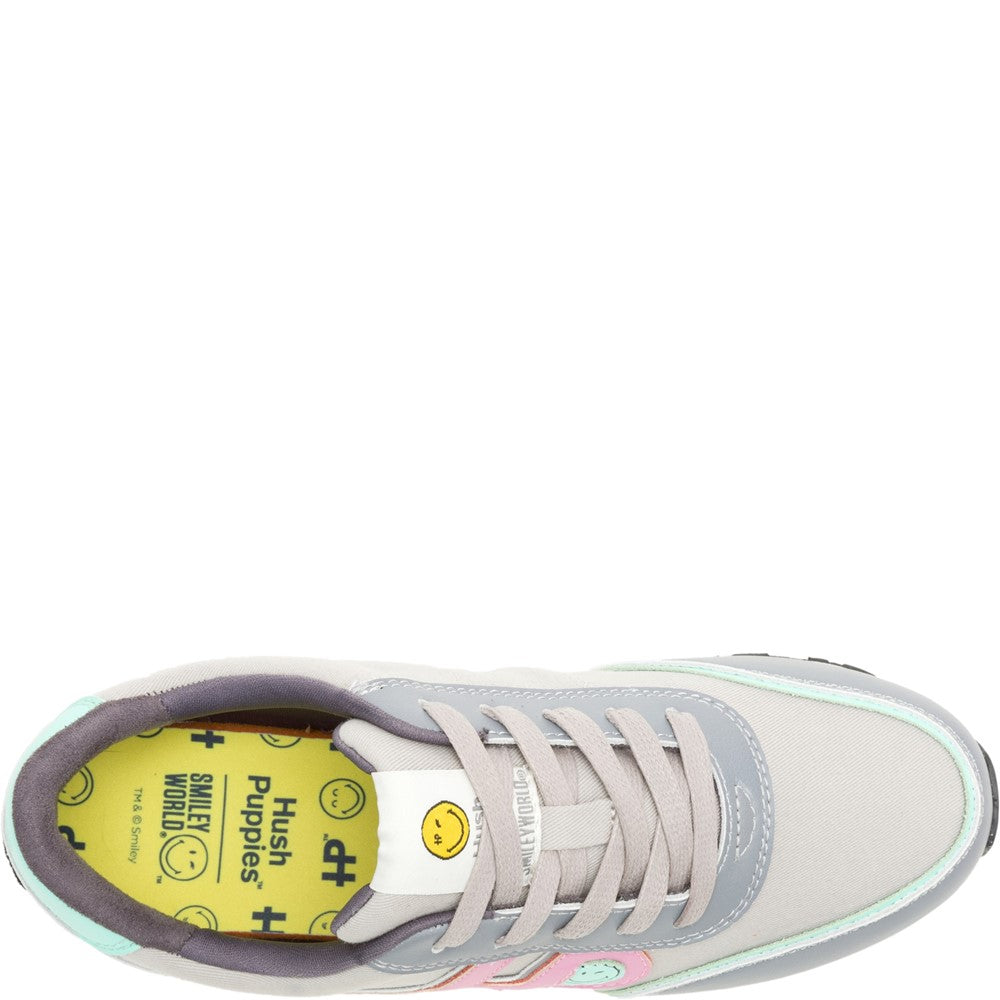 Ladies Sports Grey Hush Puppies Seventy8 Smiley Trainer