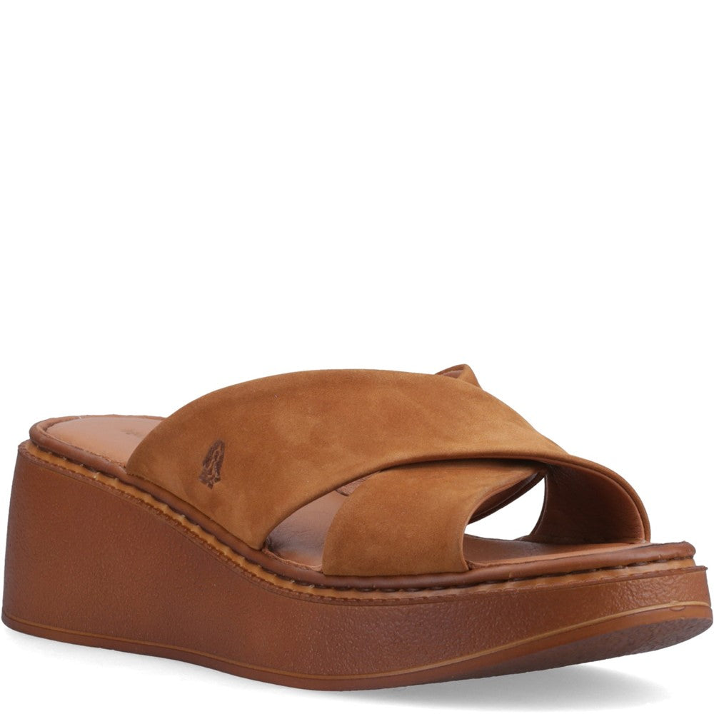 Ladies Heeled Sandals Tan Hush Puppies Bobbi Wedge Sandal