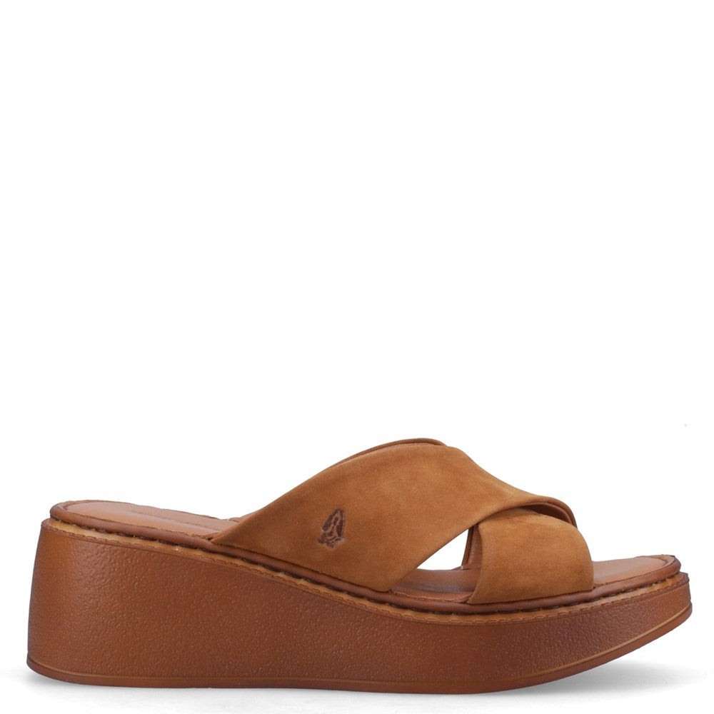 Ladies Heeled Sandals Tan Hush Puppies Bobbi Wedge Sandal