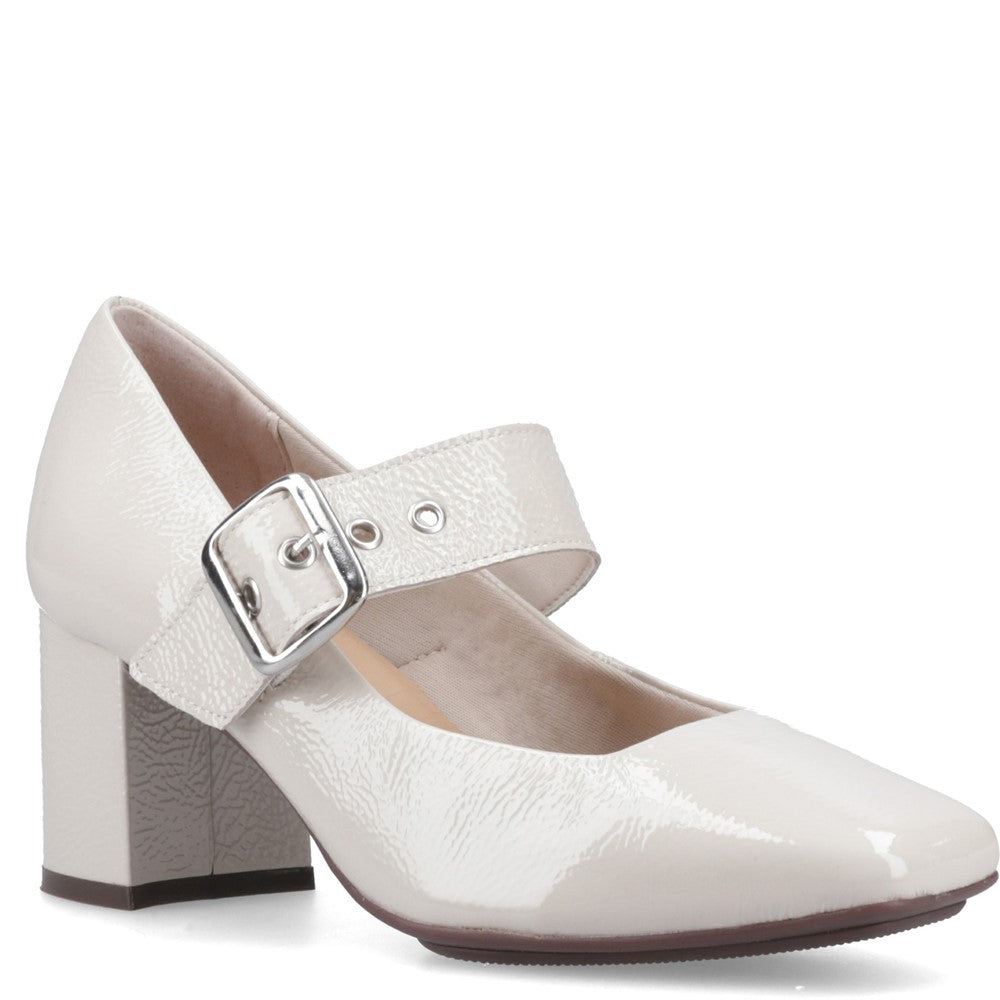 Ladies Heels Ivory Hush Puppies Celcilia Buckle Heel