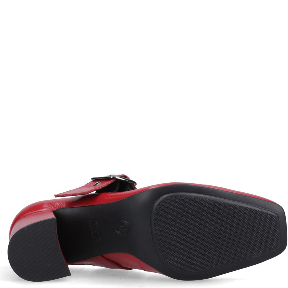 Ladies Heels Red Hush Puppies Celcilia Buckle Heel