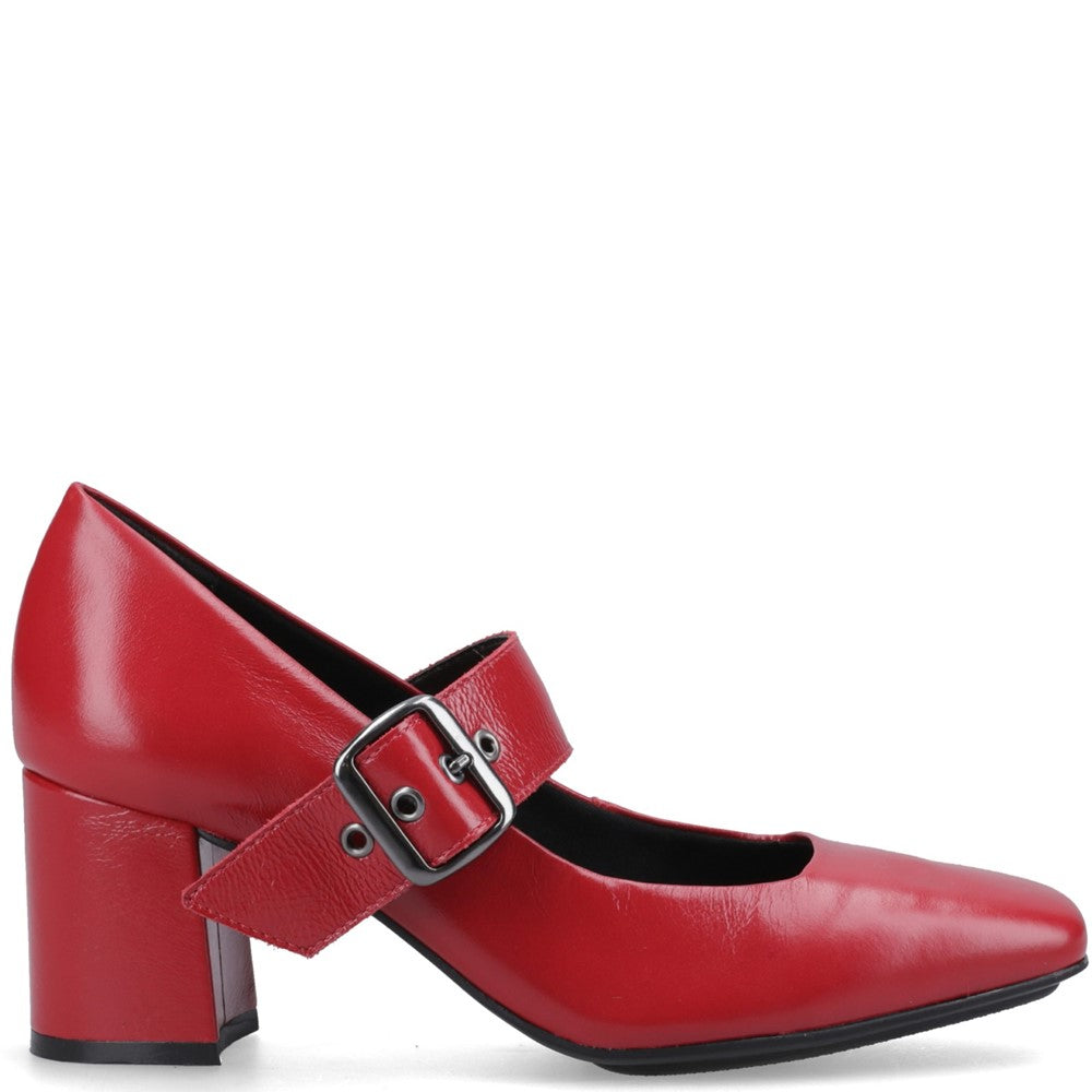 Ladies Heels Red Hush Puppies Celcilia Buckle Heel