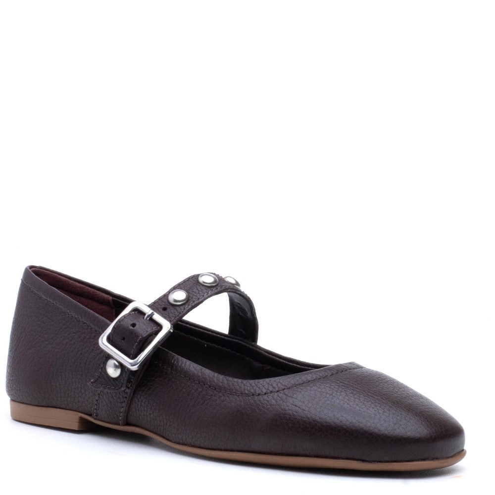 Ballerinas Chocolate Hush Puppies Charlene Stud Ballerina
