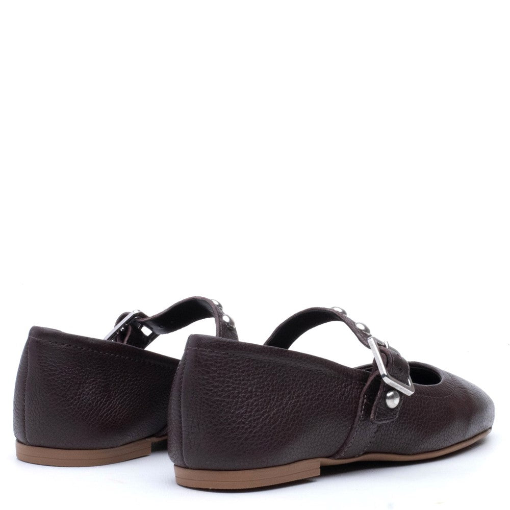 Ballerinas Chocolate Hush Puppies Charlene Stud Ballerina