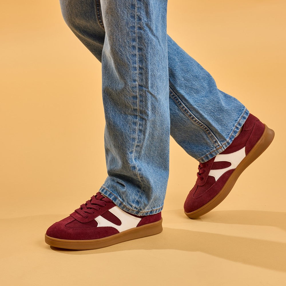 Lace Ladies Shoes Bordo Hush Puppies Maura Sneaker