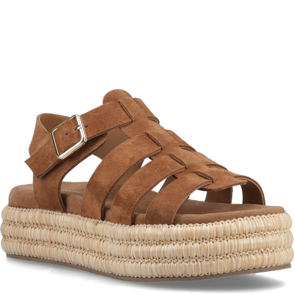 Shoe Ladies Summer Tan Hush Puppies Rosetta Gladiator