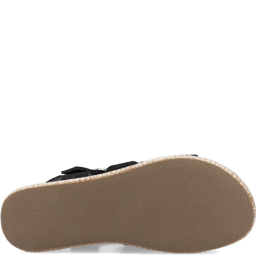 Shoe Ladies Summer Black/Tan Hush Puppies Rosetta Gladiator