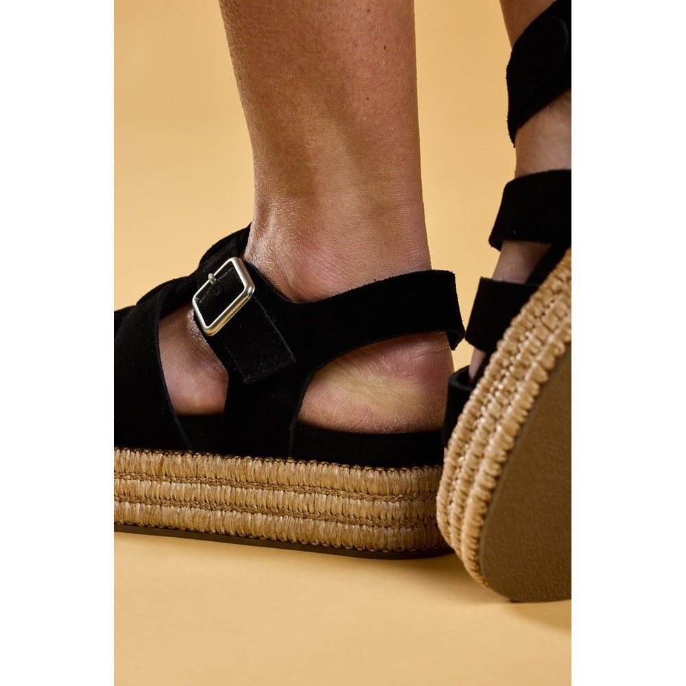 Shoe Ladies Summer Black/Tan Hush Puppies Rosetta Gladiator