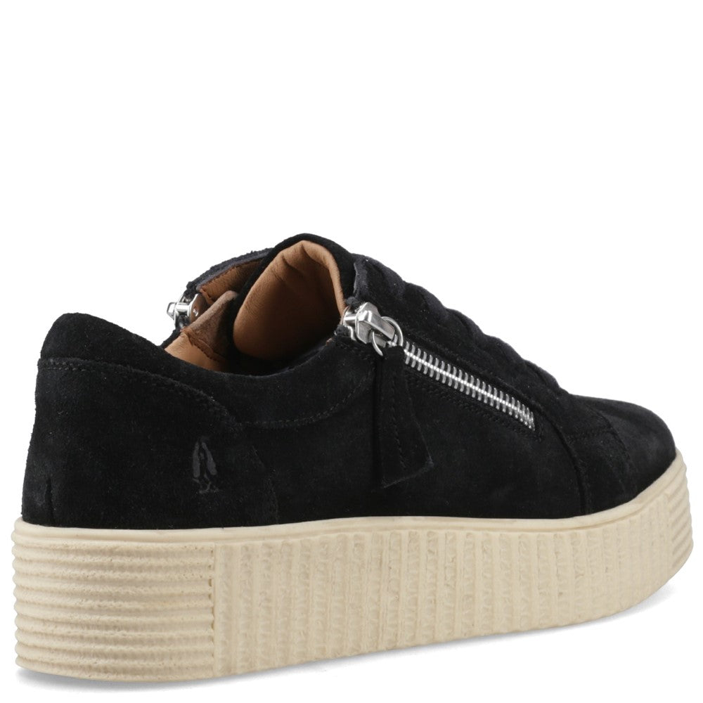 Shoe Ladies Summer Black Hush Puppies Tara Suede Trainer