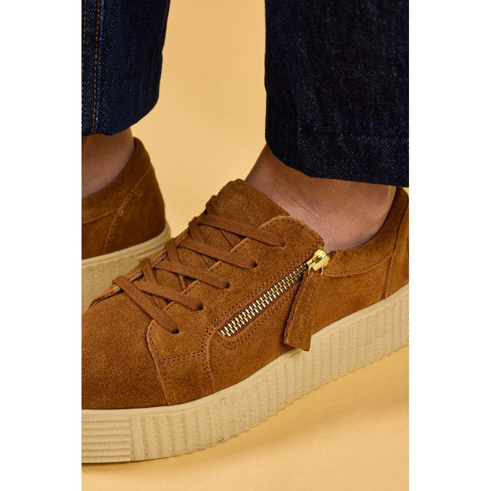 Shoe Ladies Summer Tan Hush Puppies Tara Suede Trainer