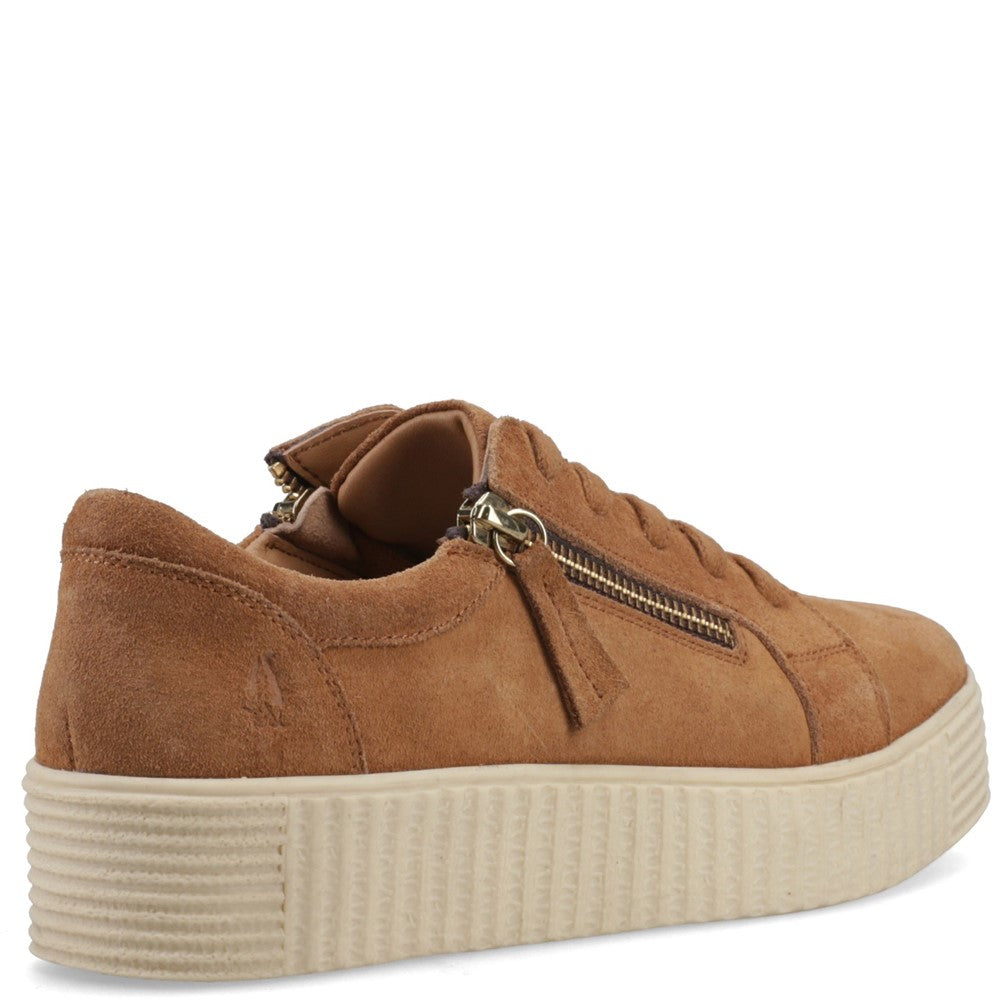 Shoe Ladies Summer Tan Hush Puppies Tara Suede Trainer