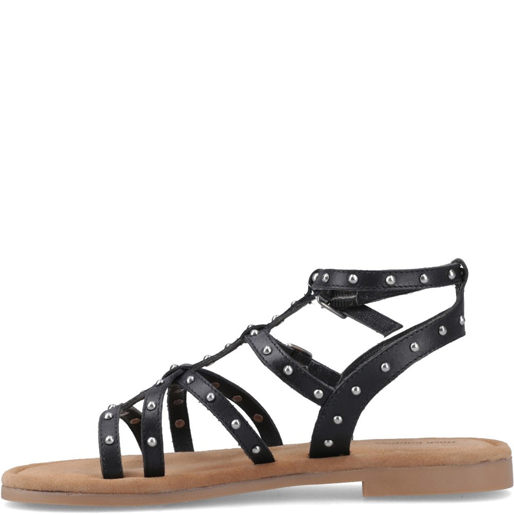 Shoe Ladies Summer Black Hush Puppies Tori Stud Gladiator