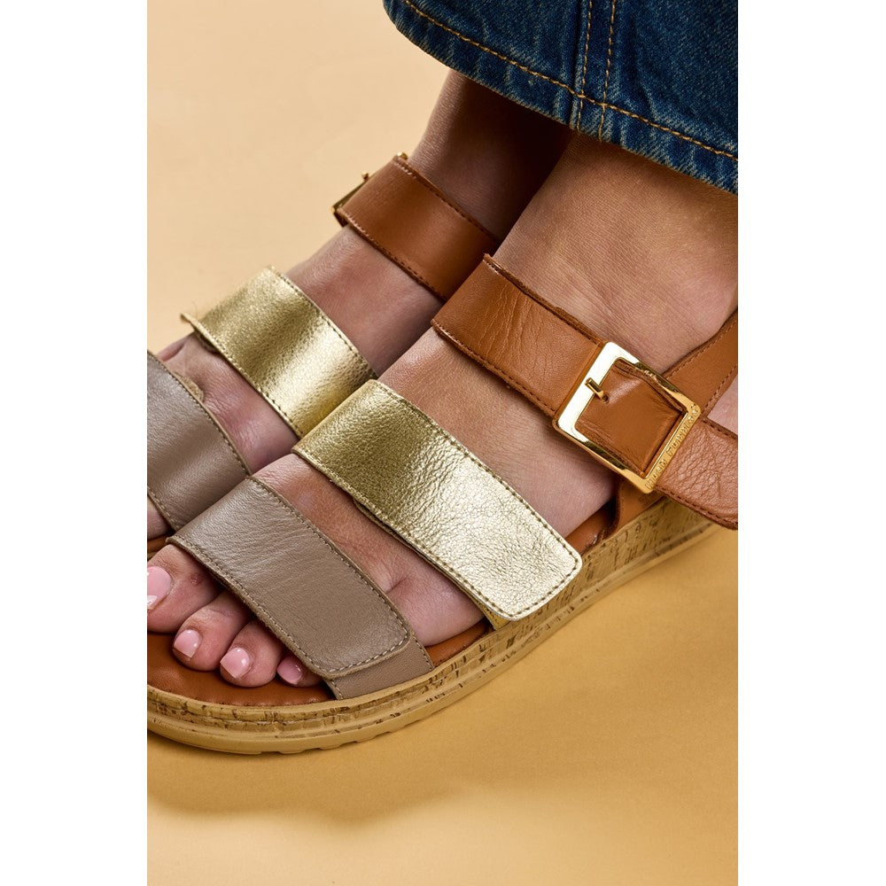 Sandal Ladies Summer Gold Mix Hush Puppies Eliana Sandal