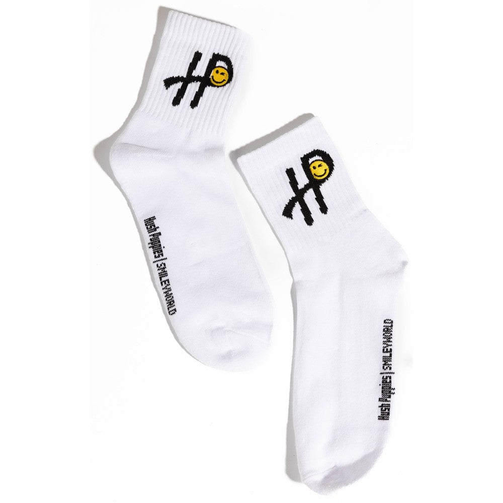 Socks White Hush Puppies HP Mens Logo Smiley Sock