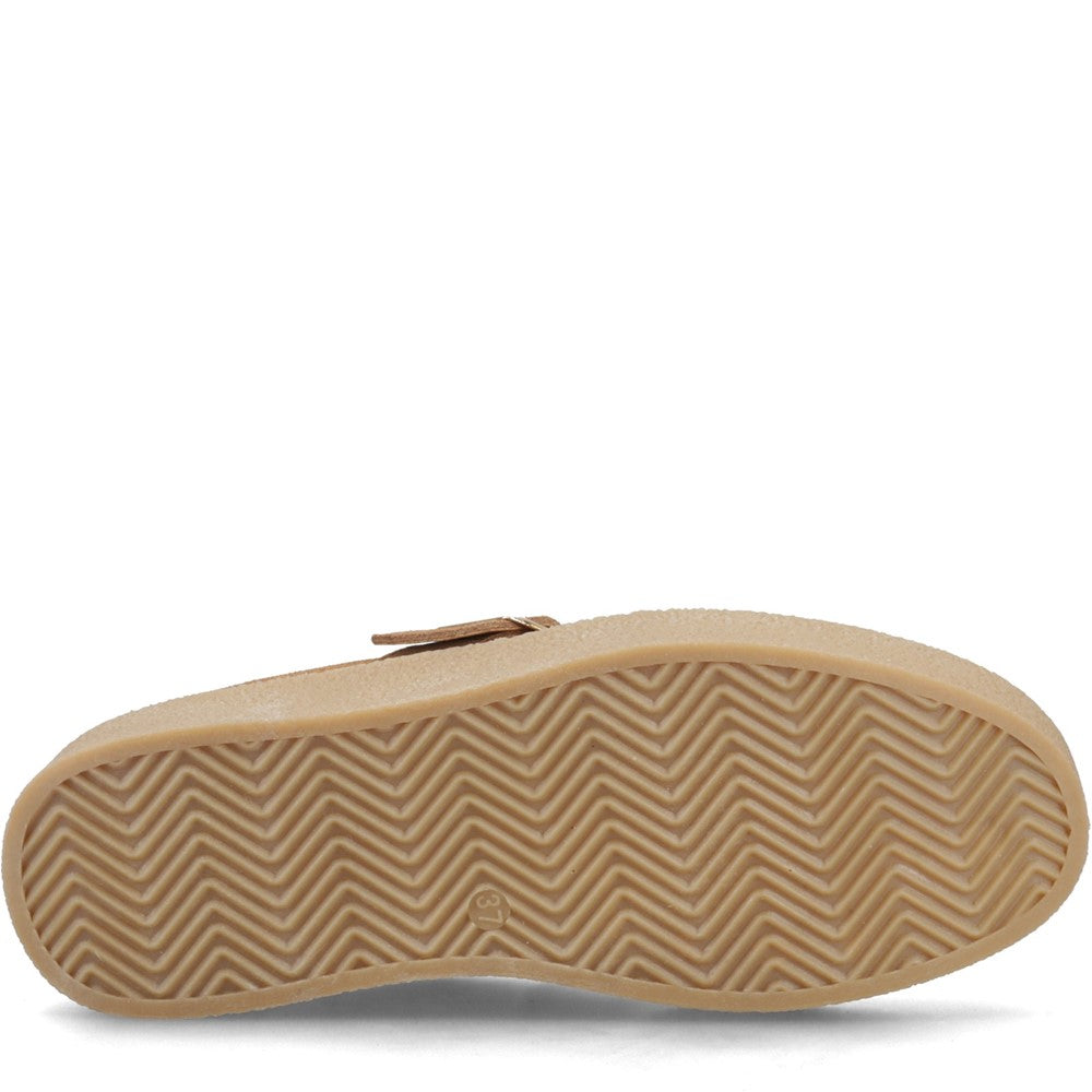 Slip On Ladies Shoes Tan Hush Puppies Blanche Fur Mule
