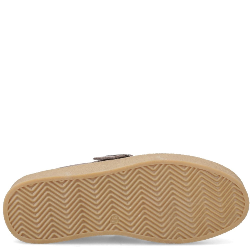 Slip On Ladies Shoes Taupe Hush Puppies Blanche Fur Mule