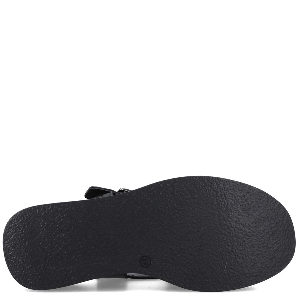 Ladies Heeled Sandals Black Hush Puppies Bretta Wedge Sandal