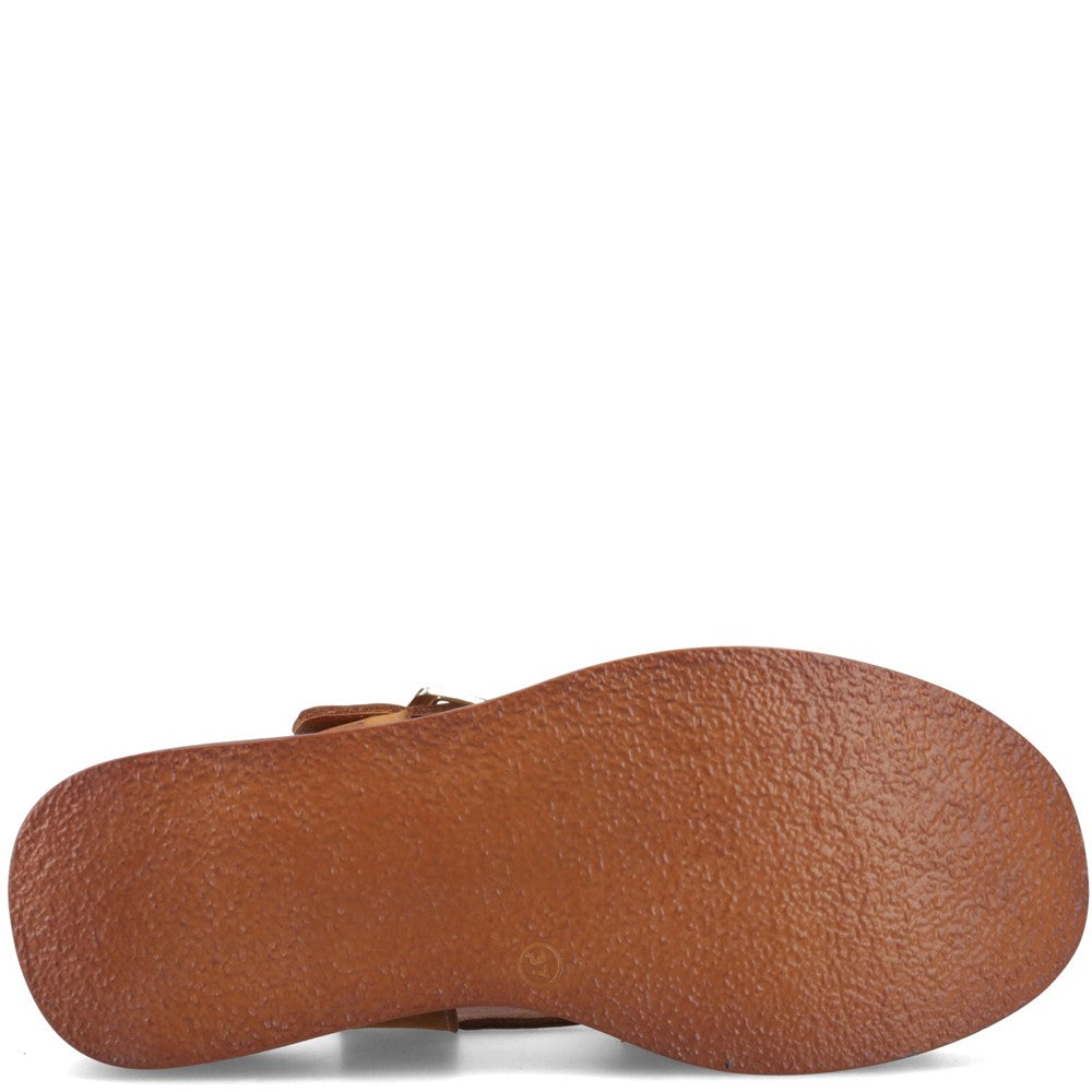 Ladies Heeled Sandals Tan Hush Puppies Bretta Wedge Sandal