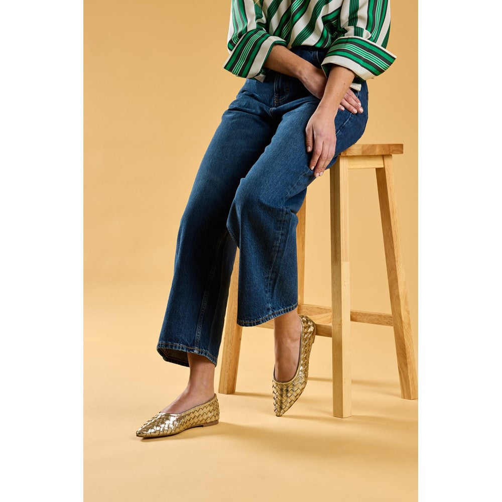 Ballerinas Gold Hush Puppies Darla Woven Ballerina