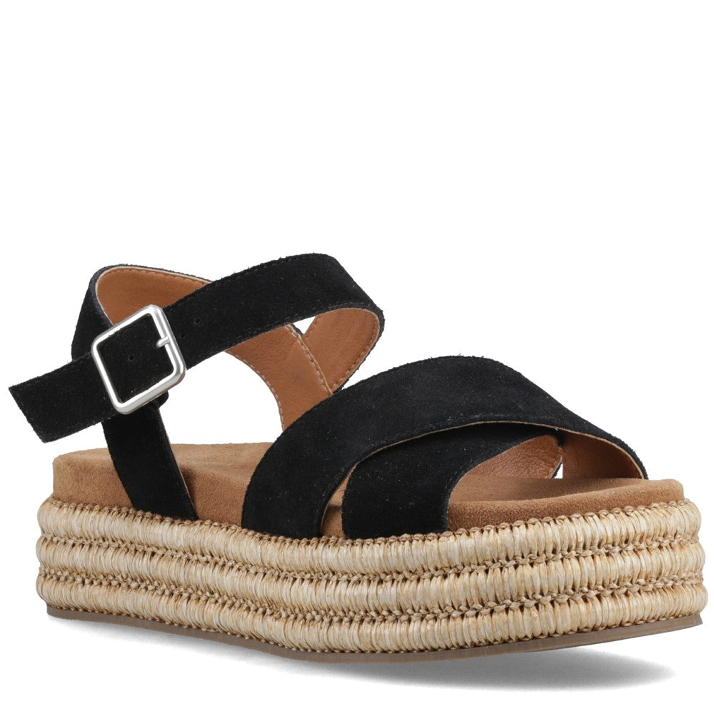 Sandal Ladies Summer Black Hush Puppies Rosa Rafia Sandal
