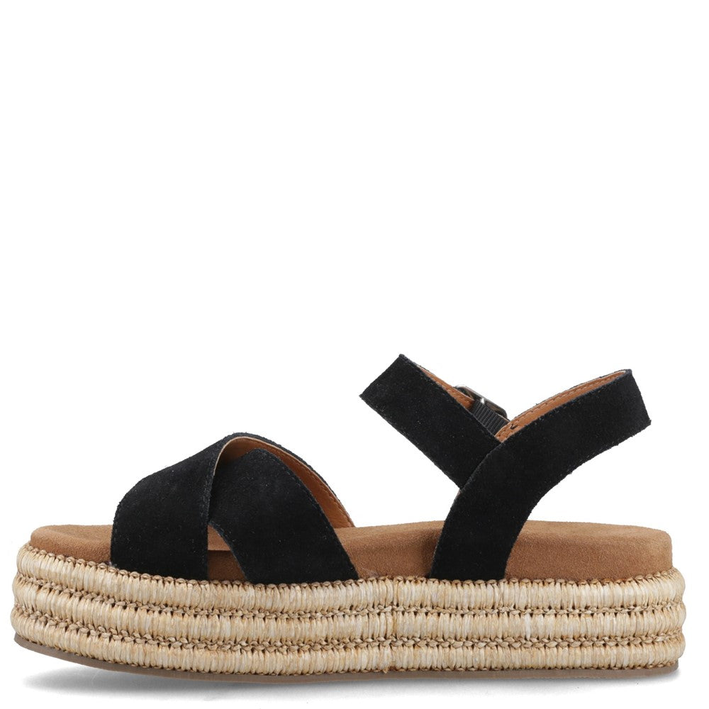 Sandal Ladies Summer Black Hush Puppies Rosa Rafia Sandal