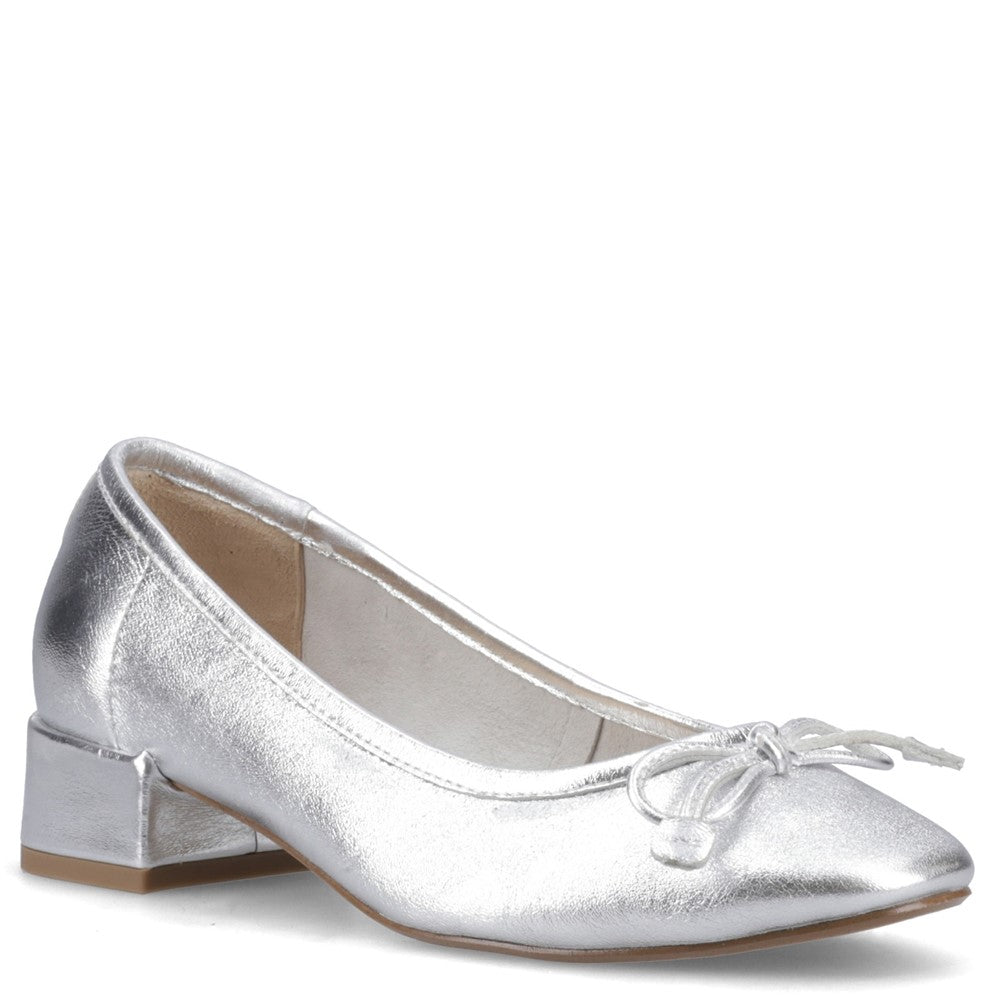 Ladies Heeled Sandals Silver Hush Puppies Silvia Low Heel Sandal