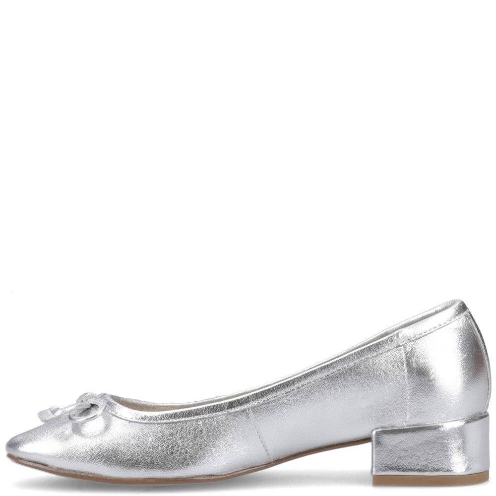 Ladies Heeled Sandals Silver Hush Puppies Silvia Low Heel Sandal