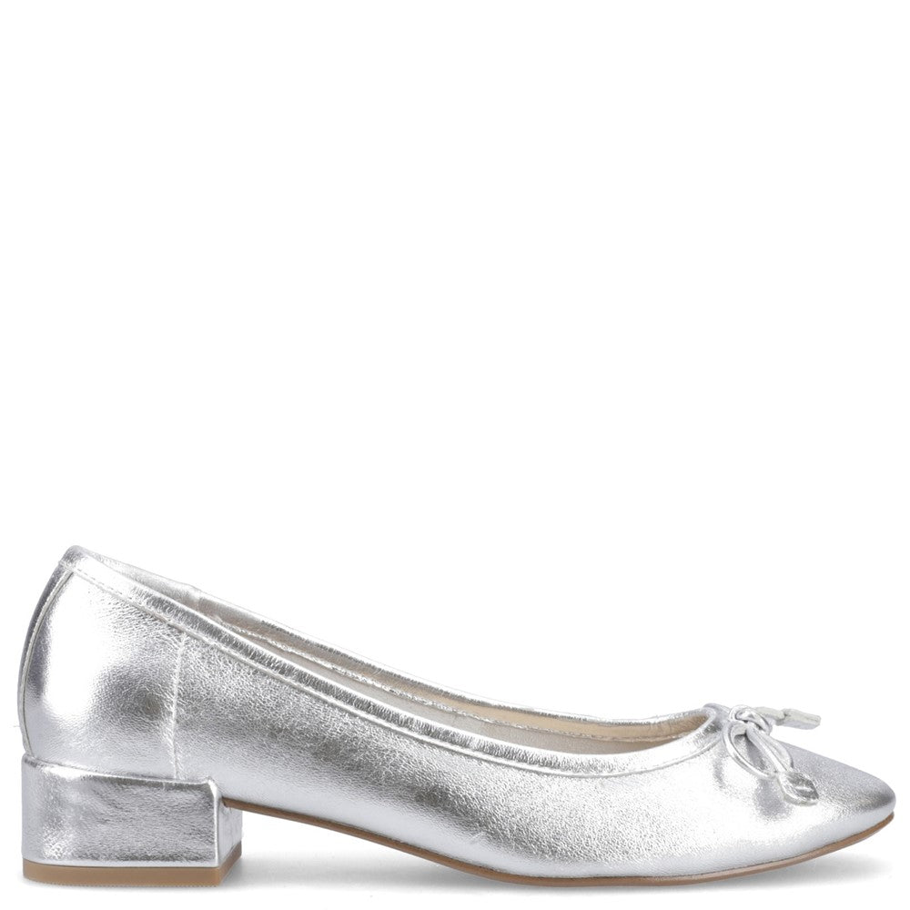 Ladies Heeled Sandals Silver Hush Puppies Silvia Low Heel Sandal