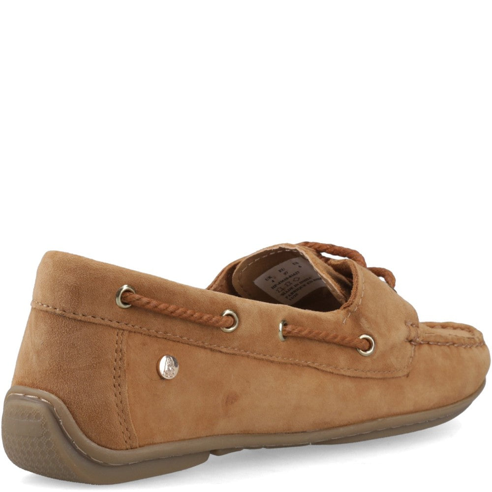 Slip On Ladies Shoes Tan Hush Puppies Tula Boat Shoe