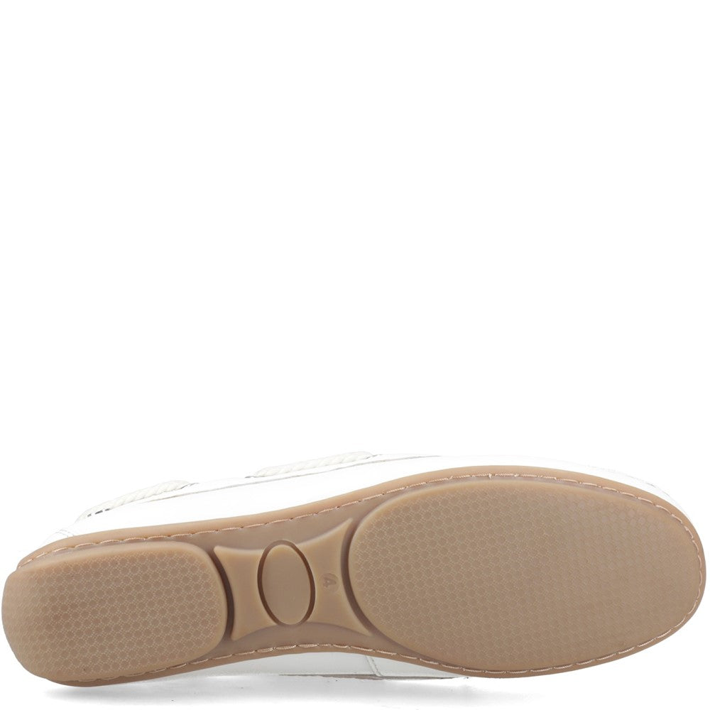 Slip On Ladies Shoes White Hush Puppies Tula Boat Shoe