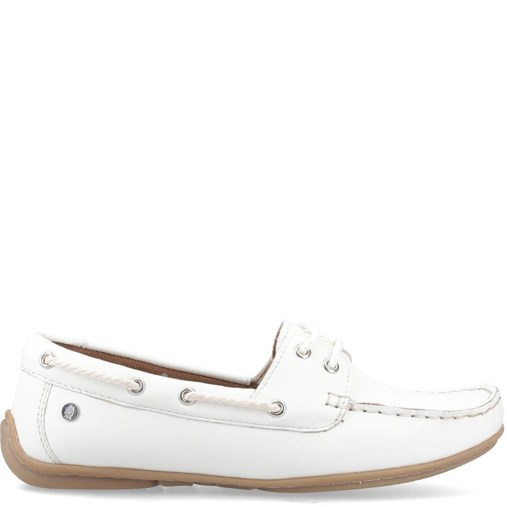 Slip On Ladies Shoes White Hush Puppies Tula Boat Shoe