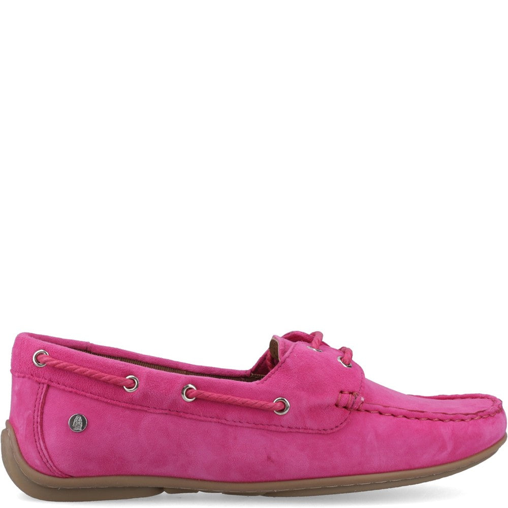 Slip On Ladies Shoes Fuchsia Hush Puppies Tula Boat Shoe