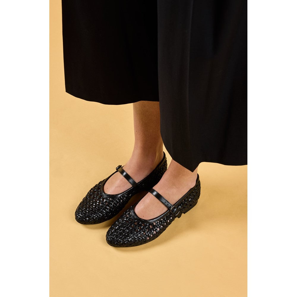 Ballerinas Black Hush Puppies Delaney Woven Mary Jane