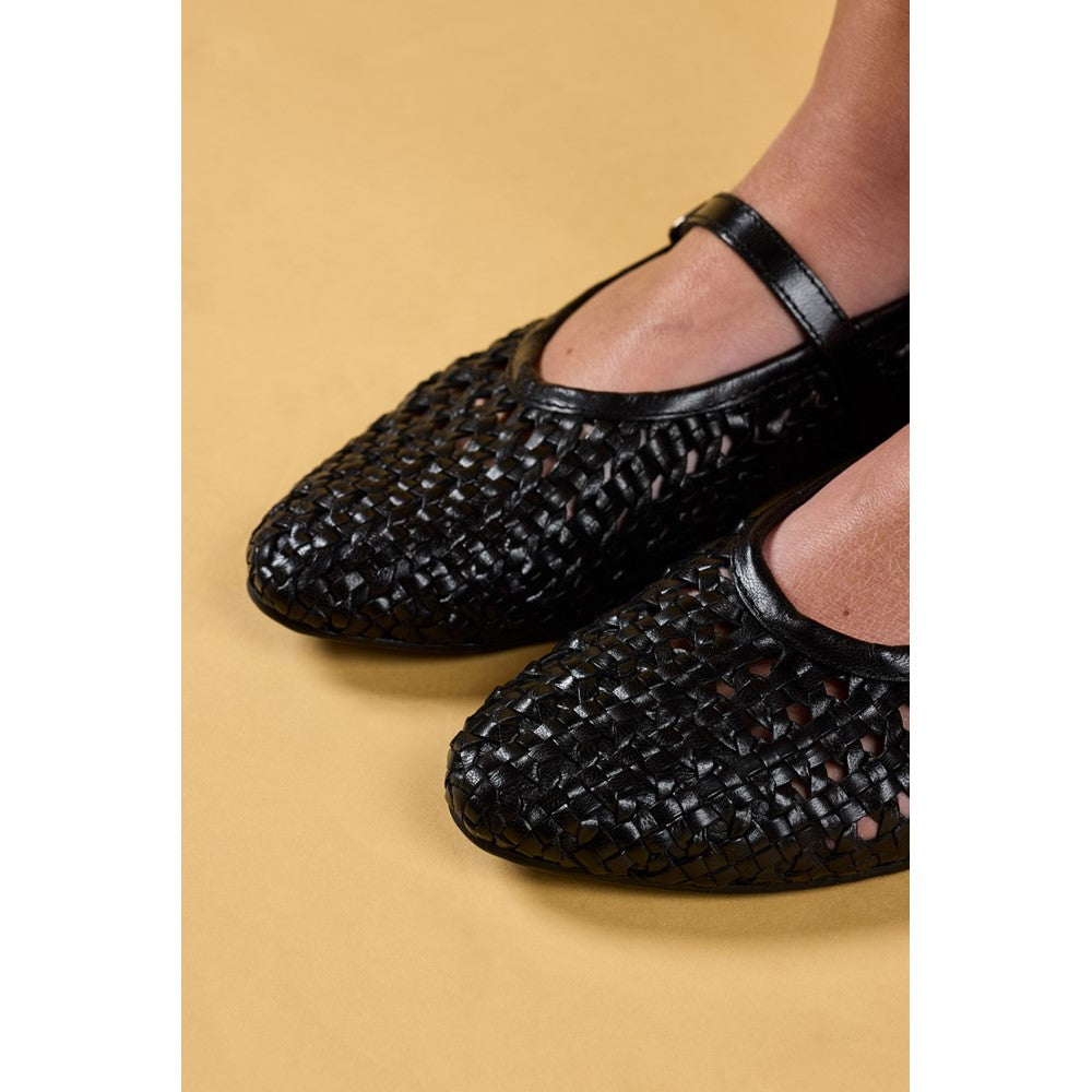 Ballerinas Black Hush Puppies Delaney Woven Mary Jane