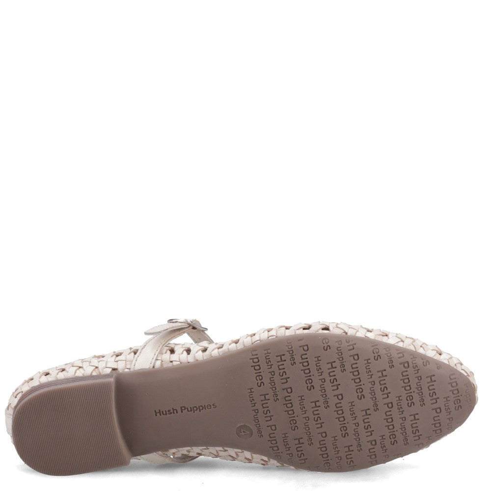 Ballerinas Cream Hush Puppies Delaney Woven Mary Jane