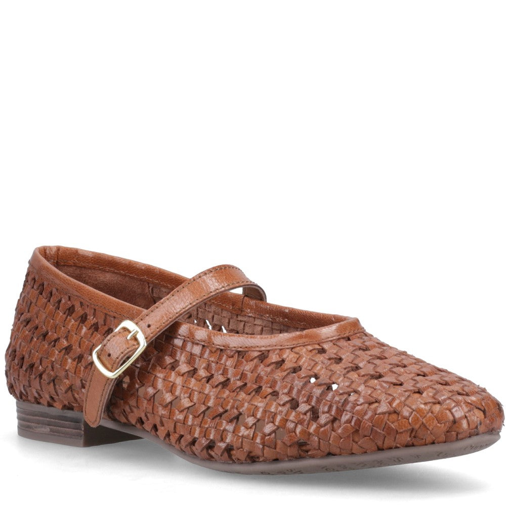 Ballerinas Tan Hush Puppies Delaney Woven Mary Jane