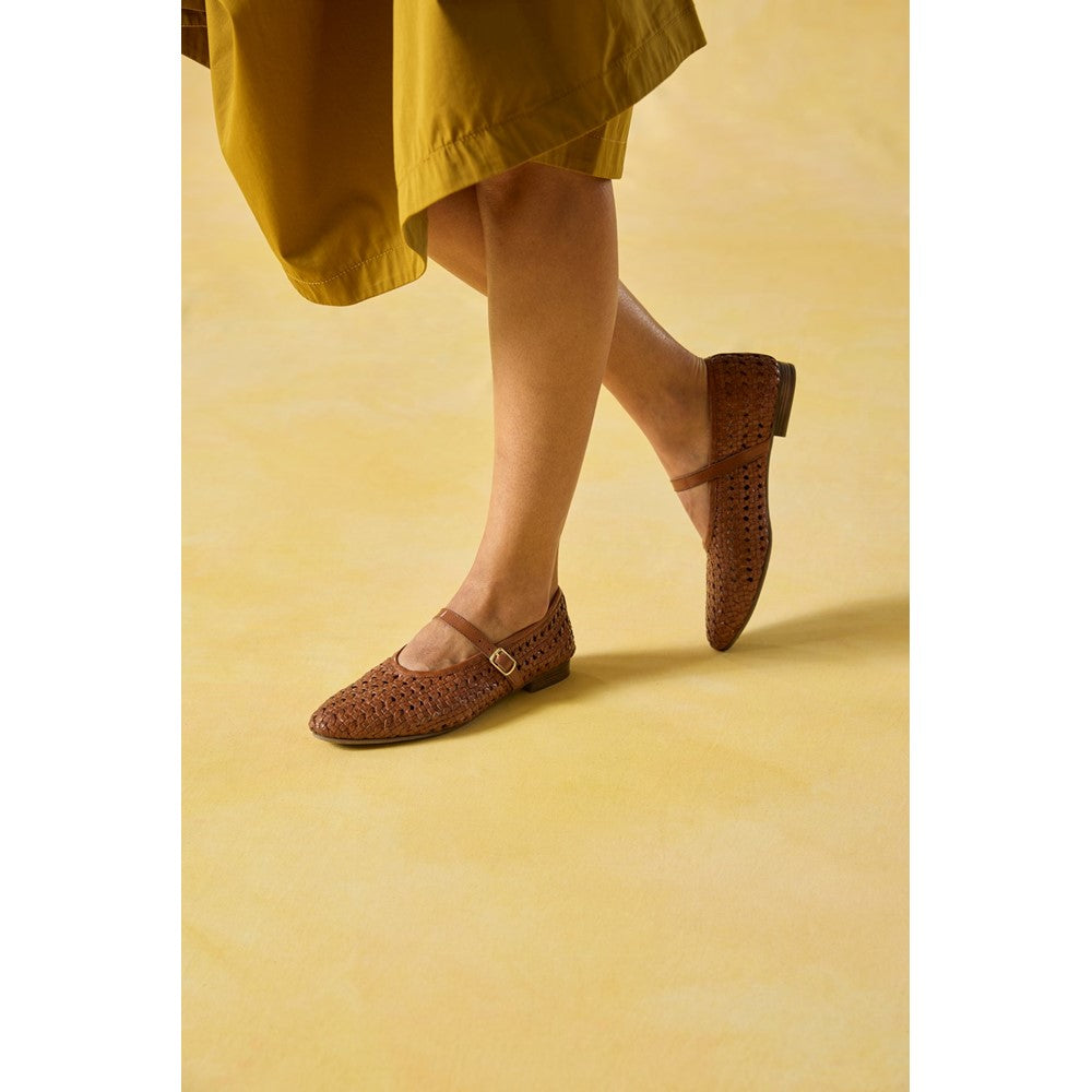 Ballerinas Tan Hush Puppies Delaney Woven Mary Jane