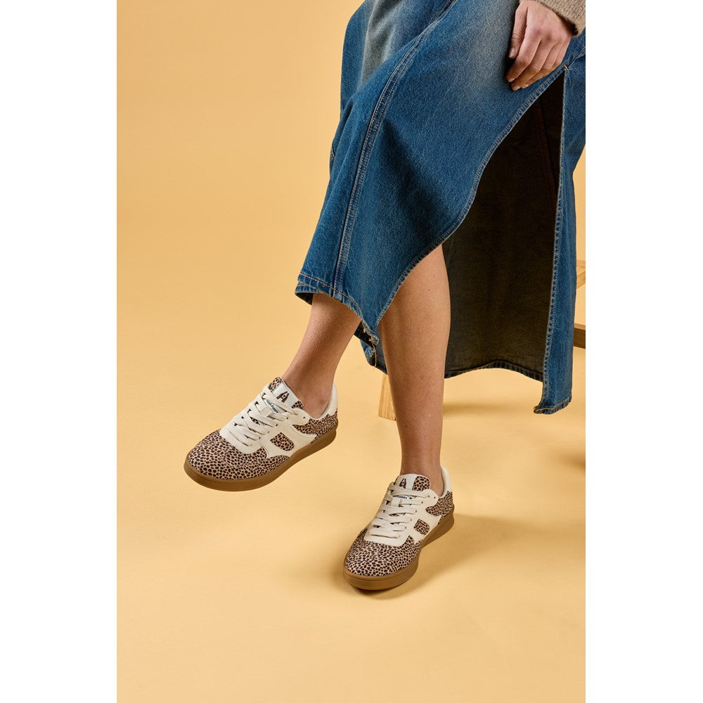 Ladies Sports Cheetah Hush Puppies Maura Textile Sneaker
