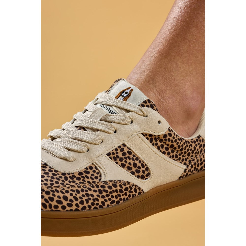 Ladies Sports Cheetah Hush Puppies Maura Textile Sneaker