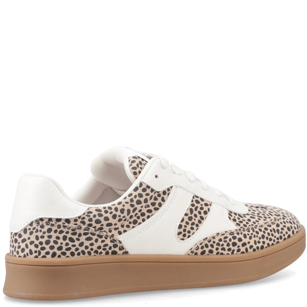 Ladies Sports Cheetah Hush Puppies Maura Textile Sneaker