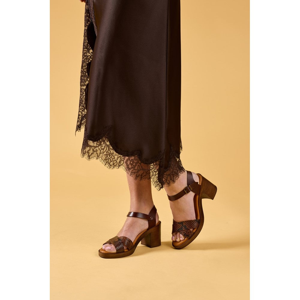 Ladies Heeled Sandals Python Hush Puppies Georgia Heeled Sandal