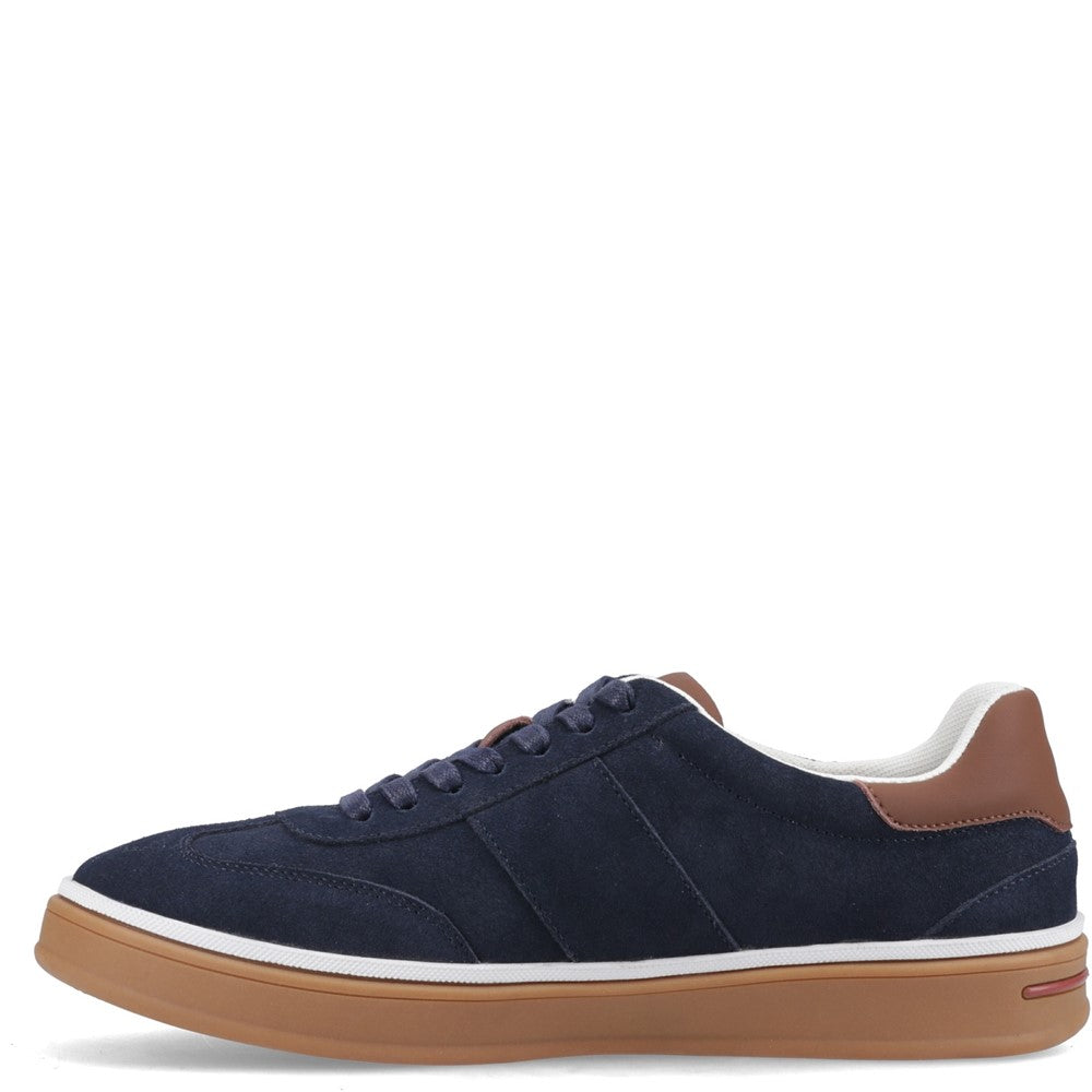 Mens Sports Navy Hush Puppies Carlos Suede Trainer