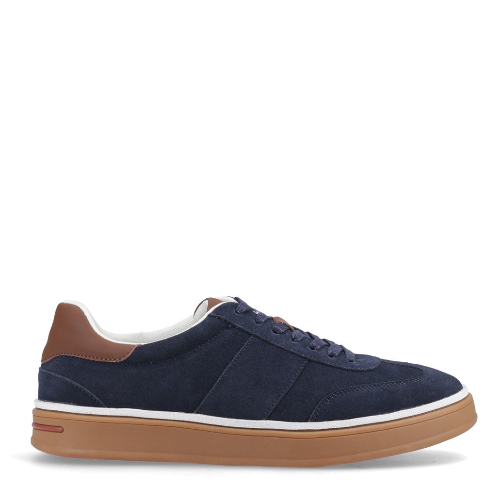 Mens Sports Navy Hush Puppies Carlos Suede Trainer
