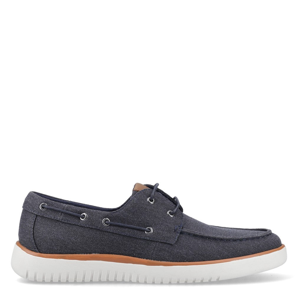 Lace Mens Summer Navy Hush Puppies Daniel Canvas Boat Shoe