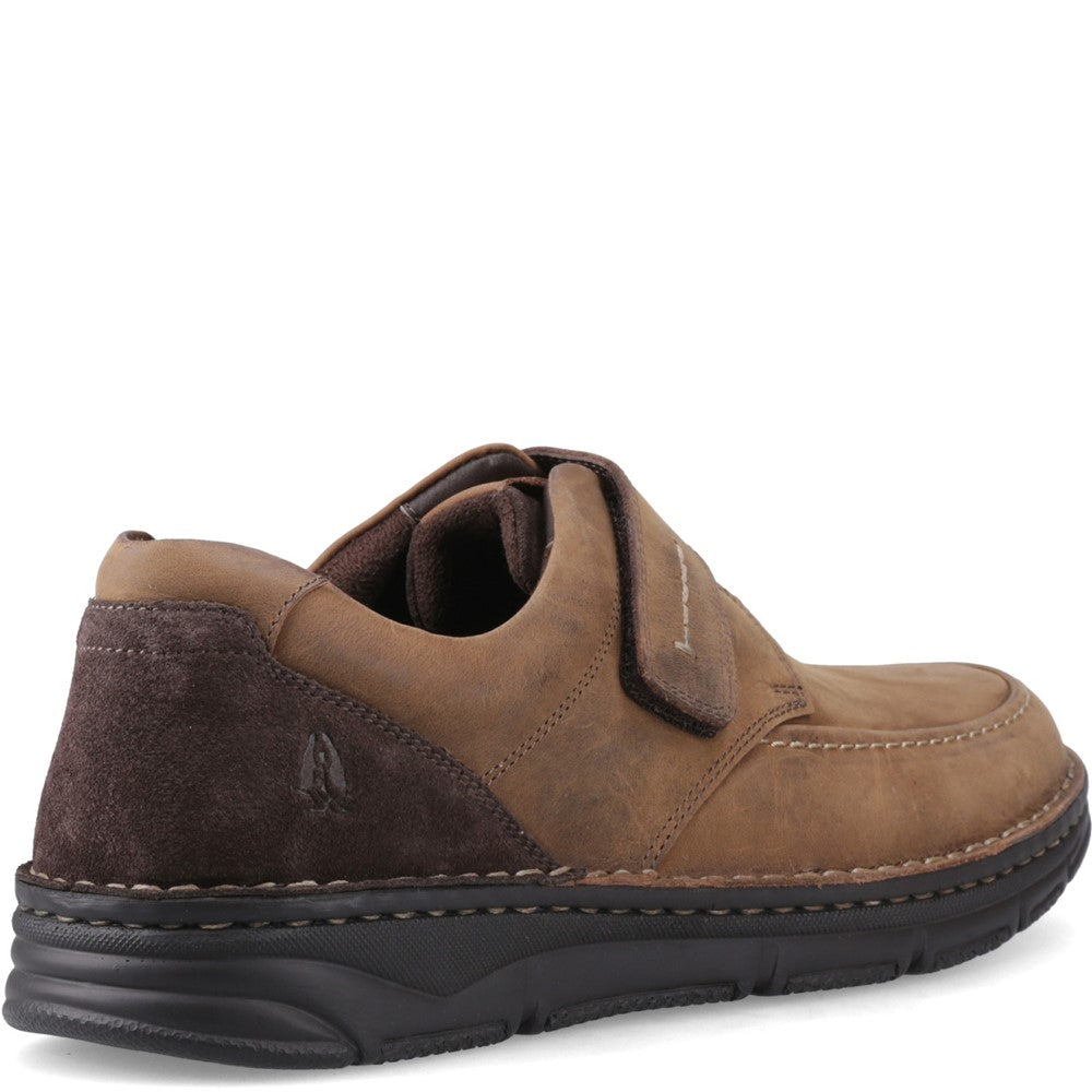 Mens Classic Touch Fastening Shoes Tan Hush Puppies Forde Touch Fastening
