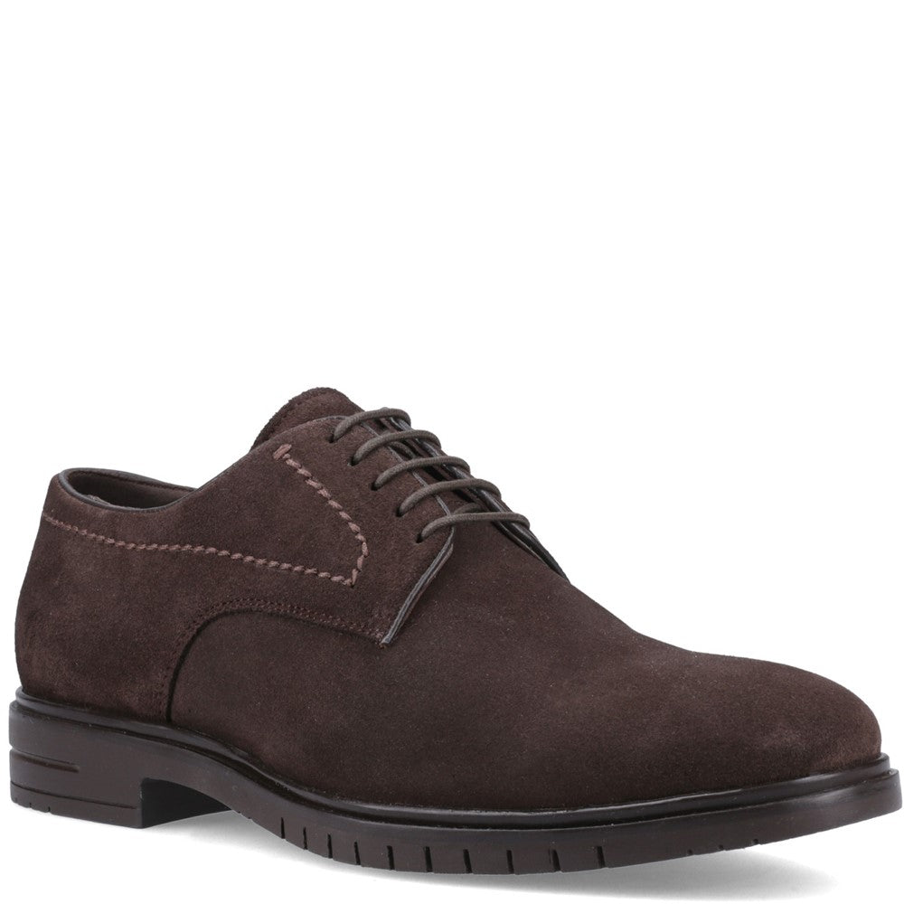 Mens Formal Lace Up Shoes Chocolate Hush Puppies Sterling Suede Shoe